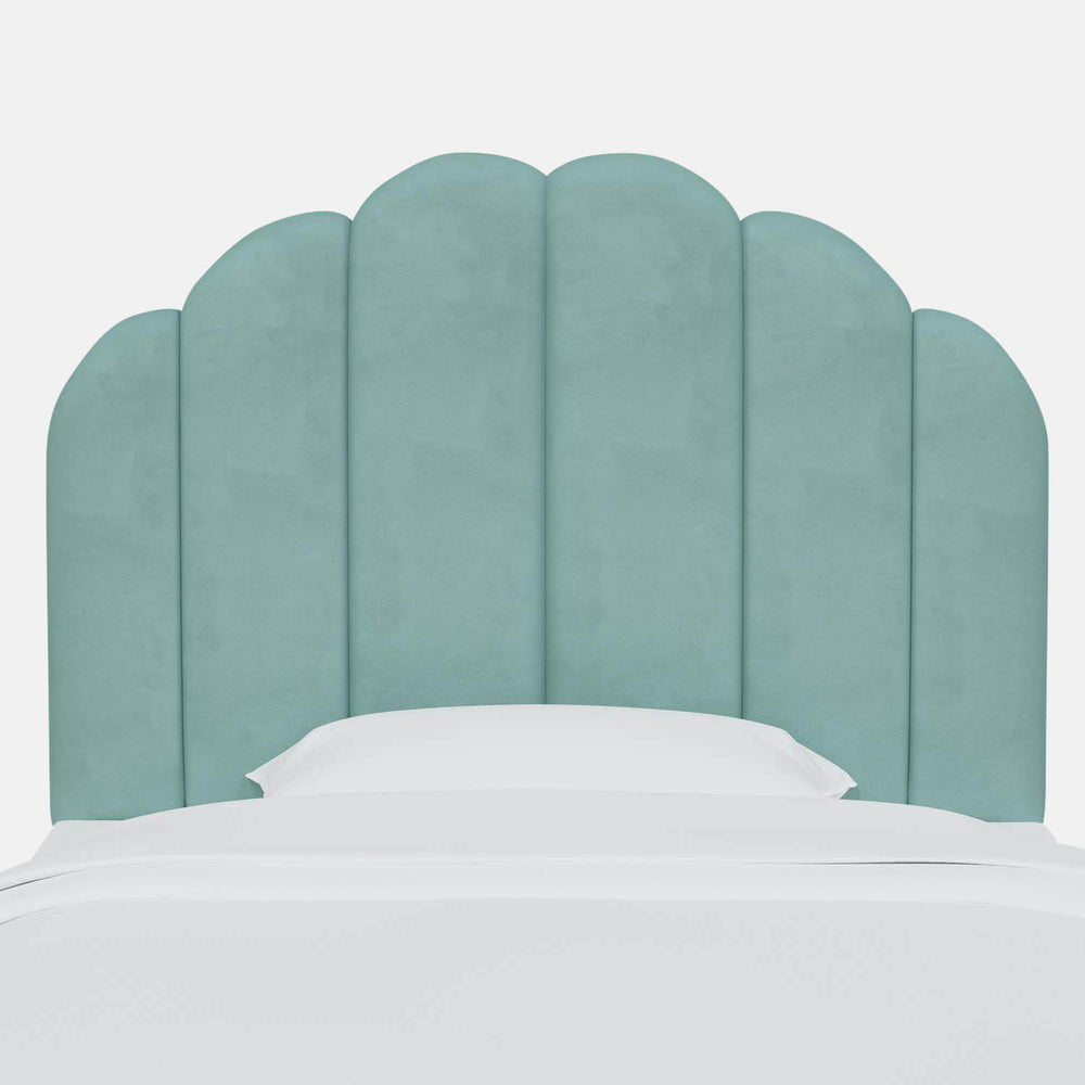 Velvet Channeled Headboard Dorm Essentials Turquoise / Twin