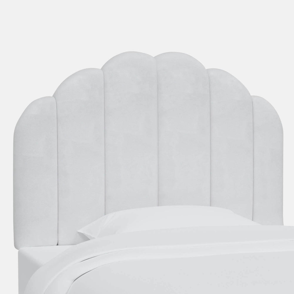 Velvet Channeled Headboard Dorm Essentials White / Twin