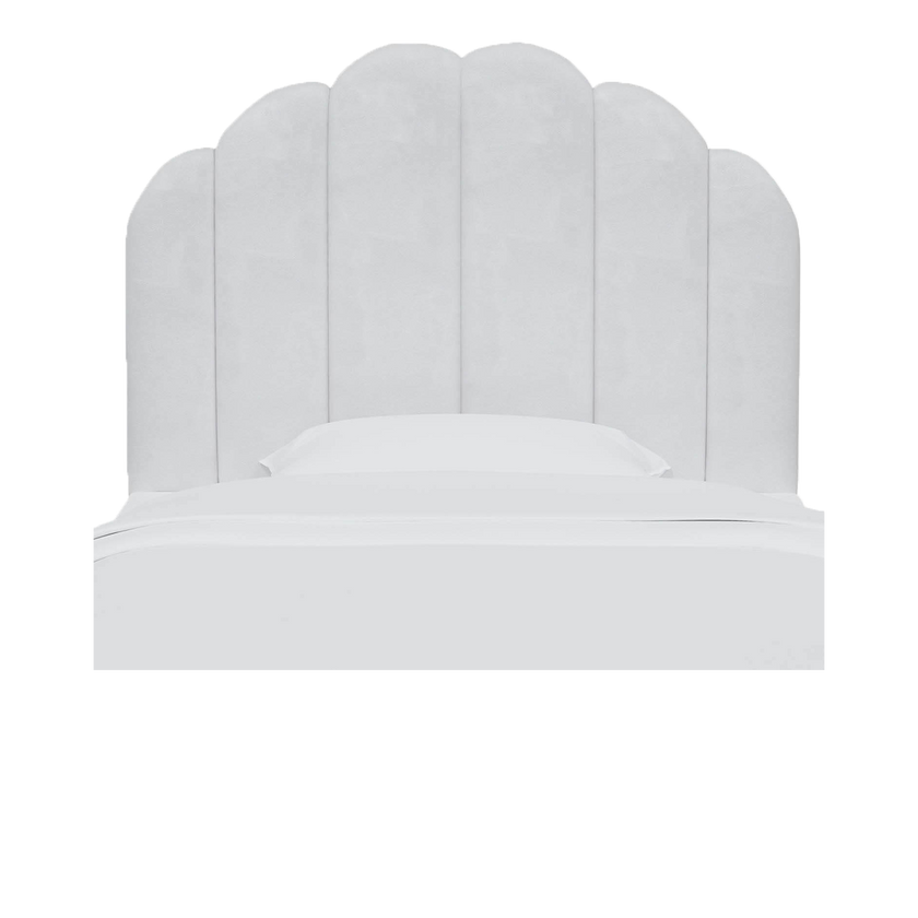 Velvet Channeled Headboard Dorm Essentials White / Twin