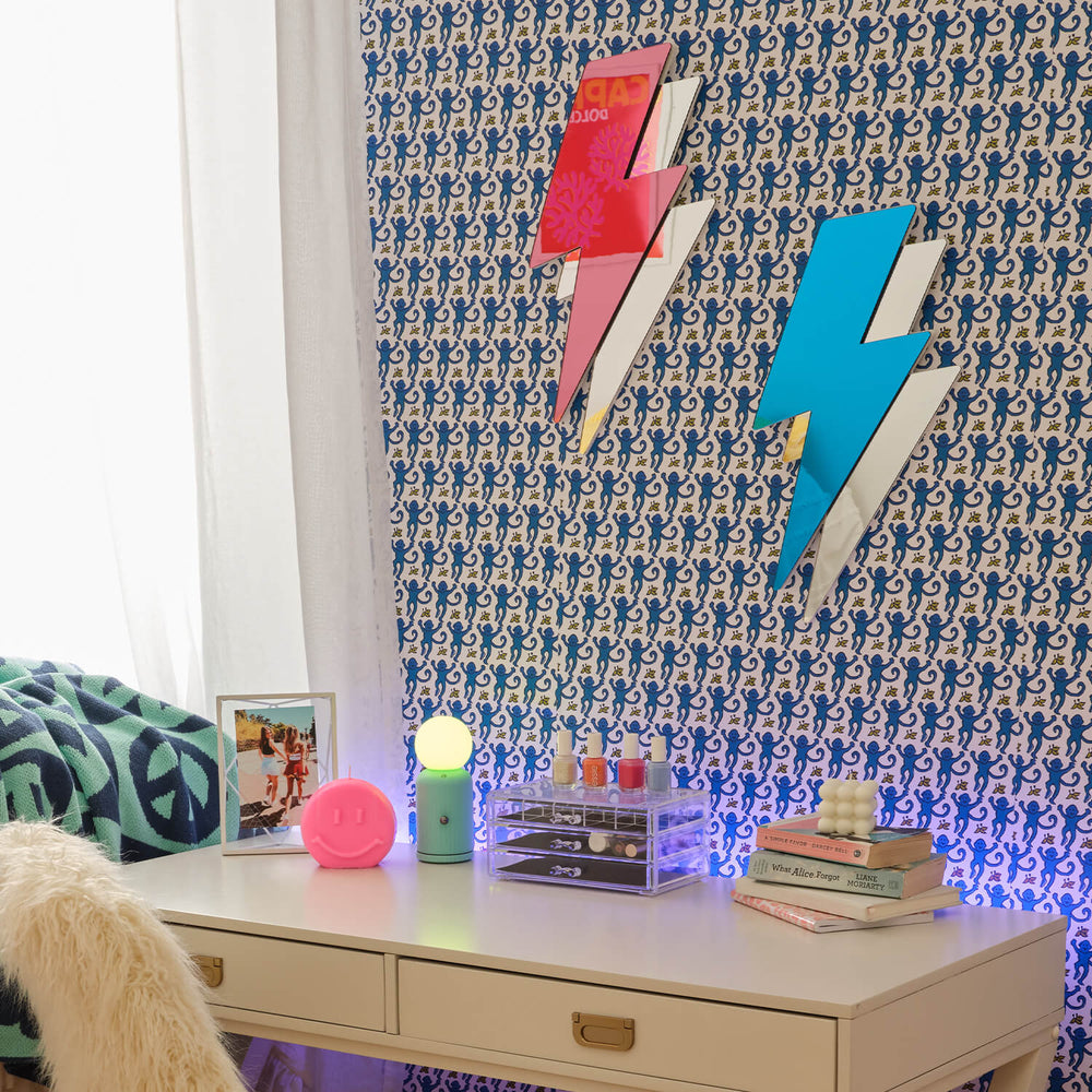 Lightning Bolt Acrylic Wall Art Dorm Essentials Blue Dormify