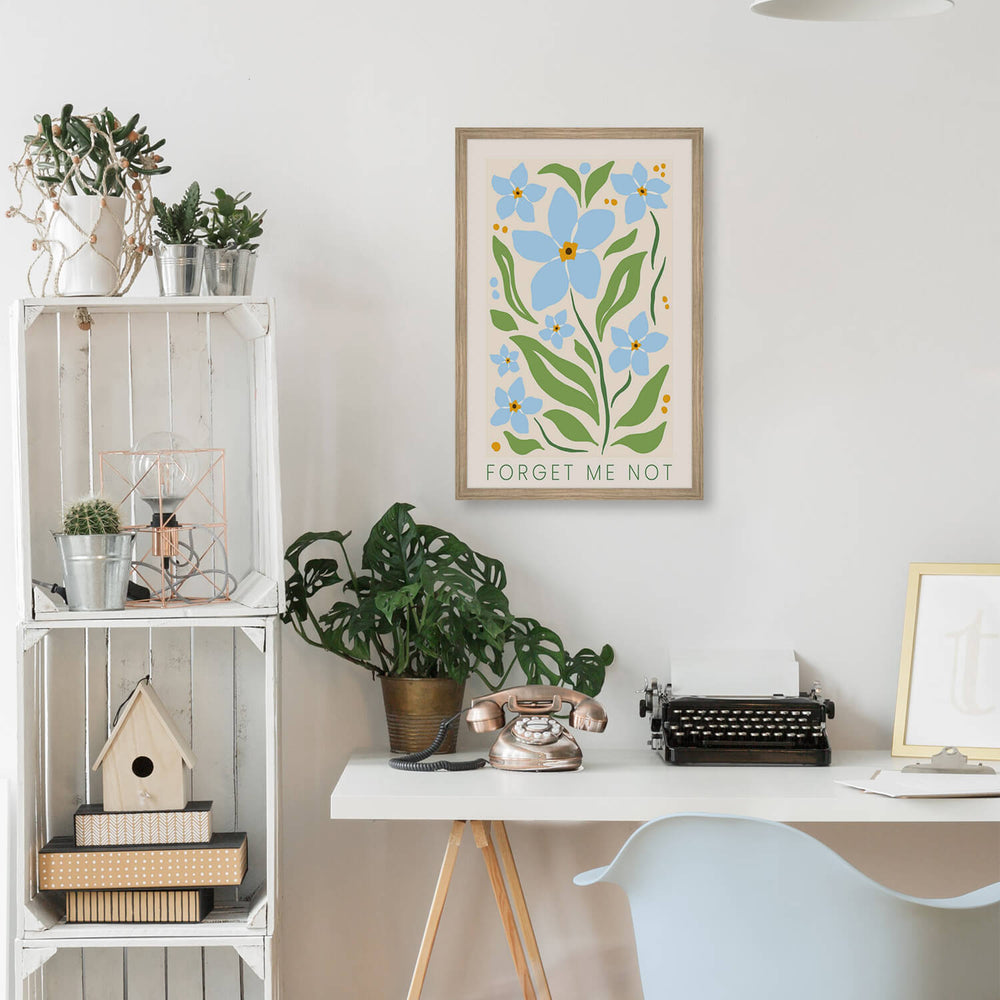 Pretty Blue Flowers Framed Art Dorm Essentials Dormify