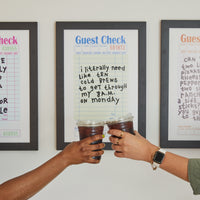 Cold Brew Guest Check Framed Art by Laundry Room Studios
