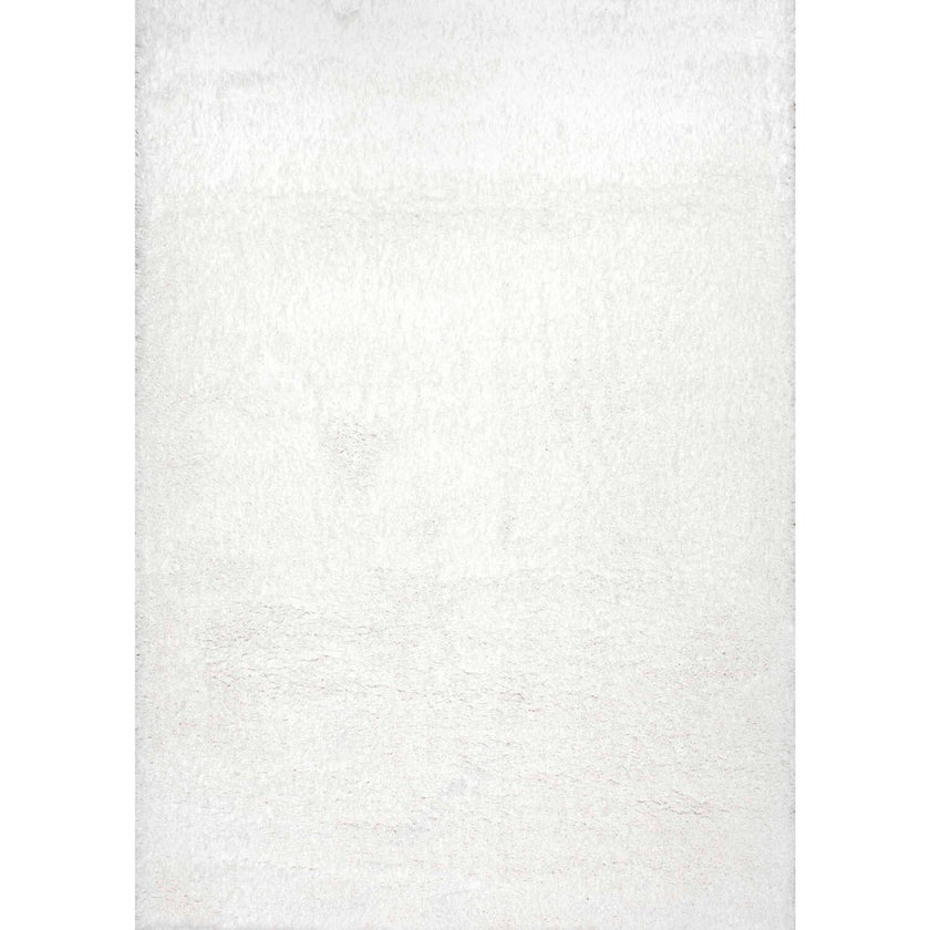 Dormify Solid White Simple Shag Area Rug Dorm Essentials Dormify