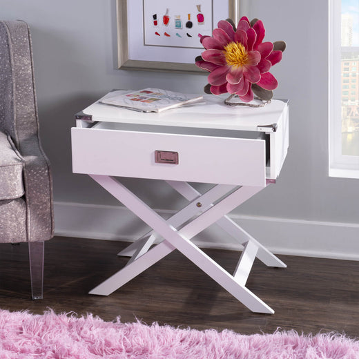 Dormify Campaign X Base Nightstand Dorm Essentials White Dormify