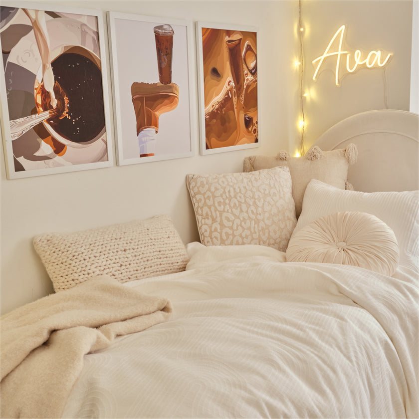 Emme Chunky Knit Lumbar Pillow Cover Ivory Dormify