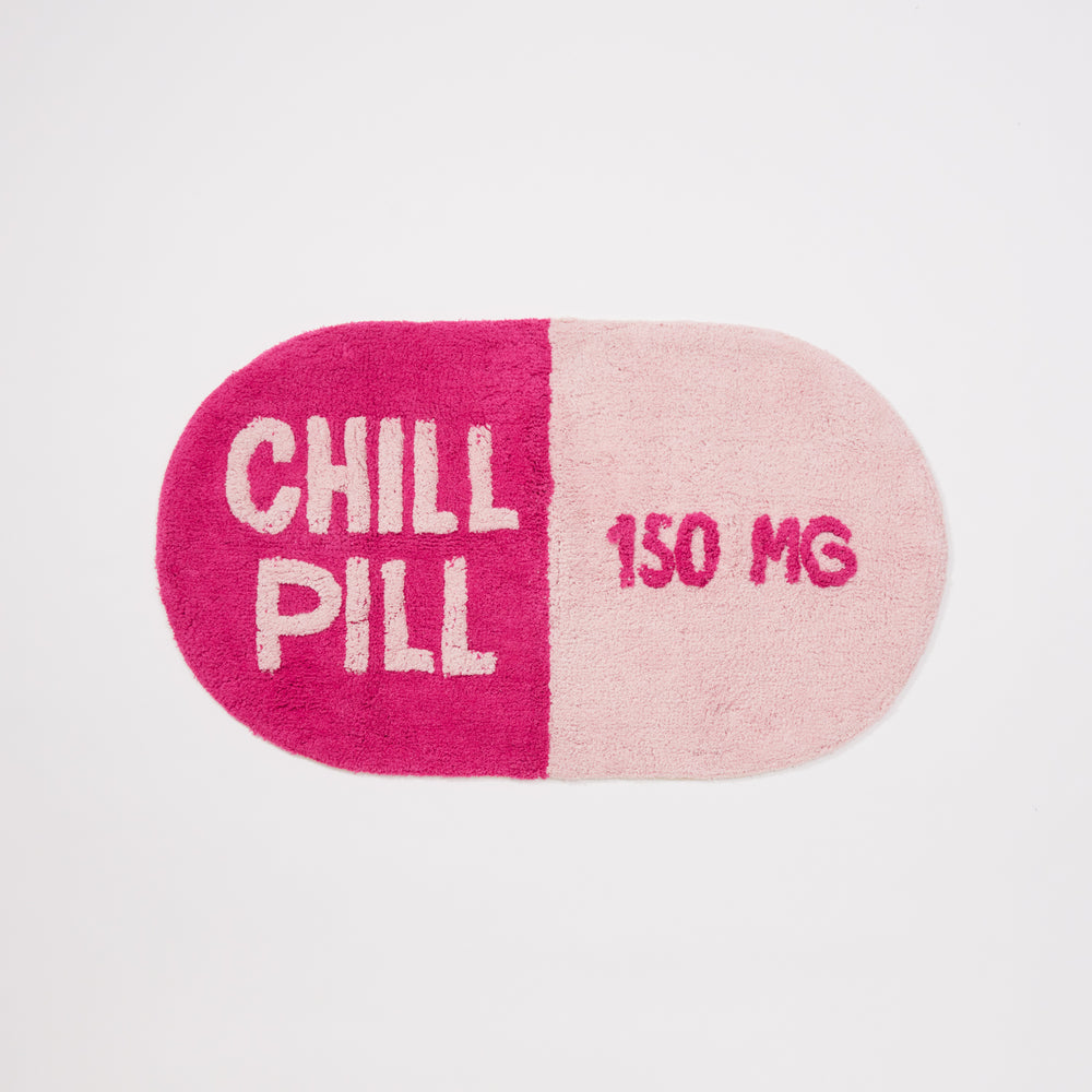 Chill Pill Shaped Accent Rug Dorm Essentials Pink Dormify