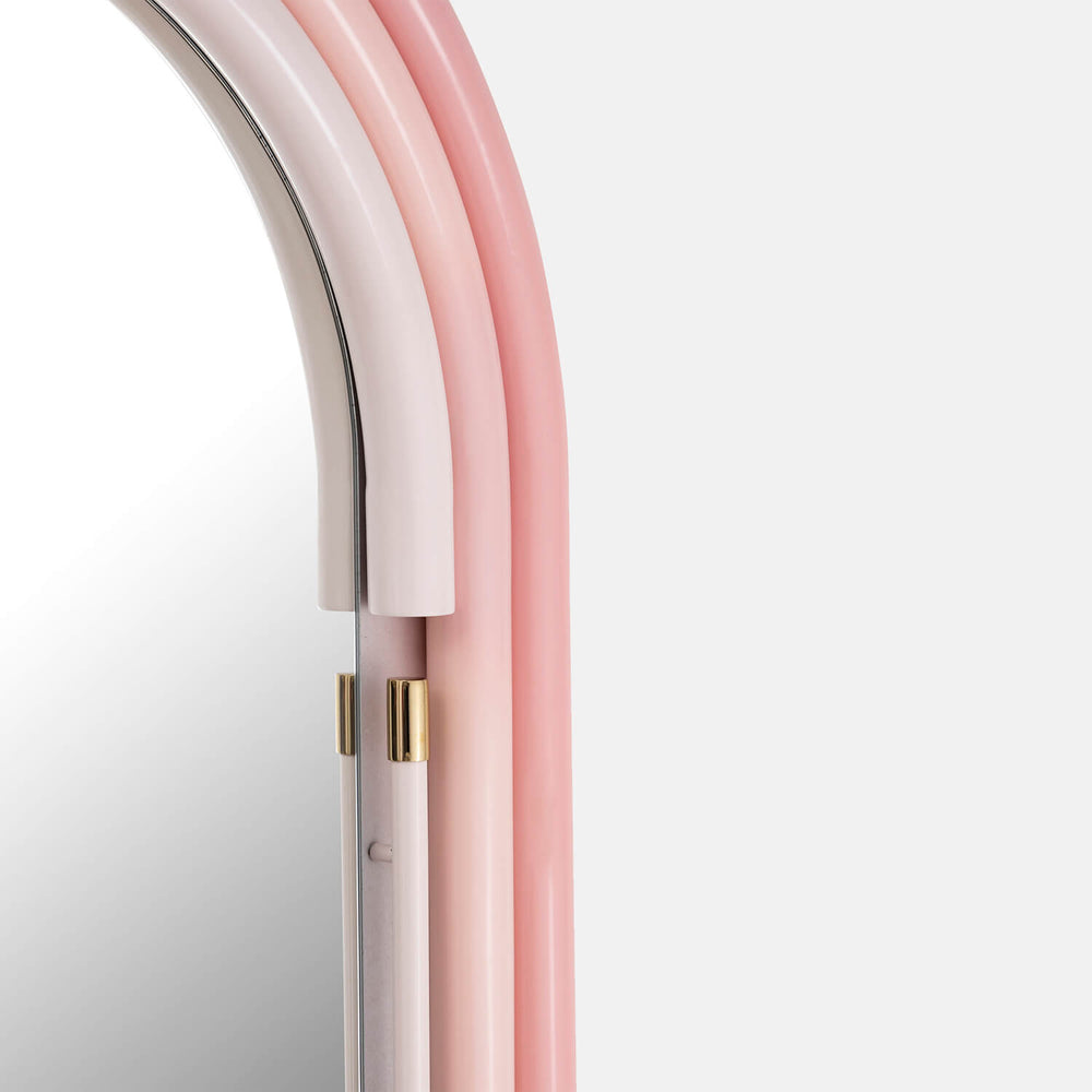 Retro Neon Floor Mirror | Dorm Essentials - Pink - Dormify