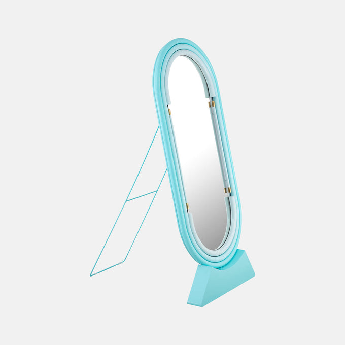 Retro Neon Floor Mirror | Dorm Essentials - Pink - Dormify