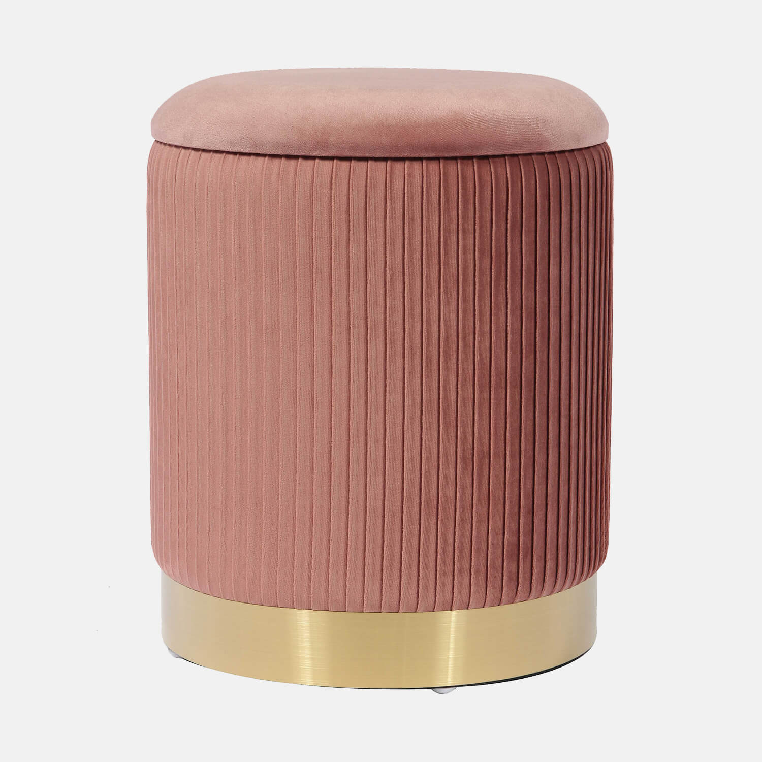 Pleated Velvet Storage Ottoman Dorm Essentials Dusty Rose Dormify