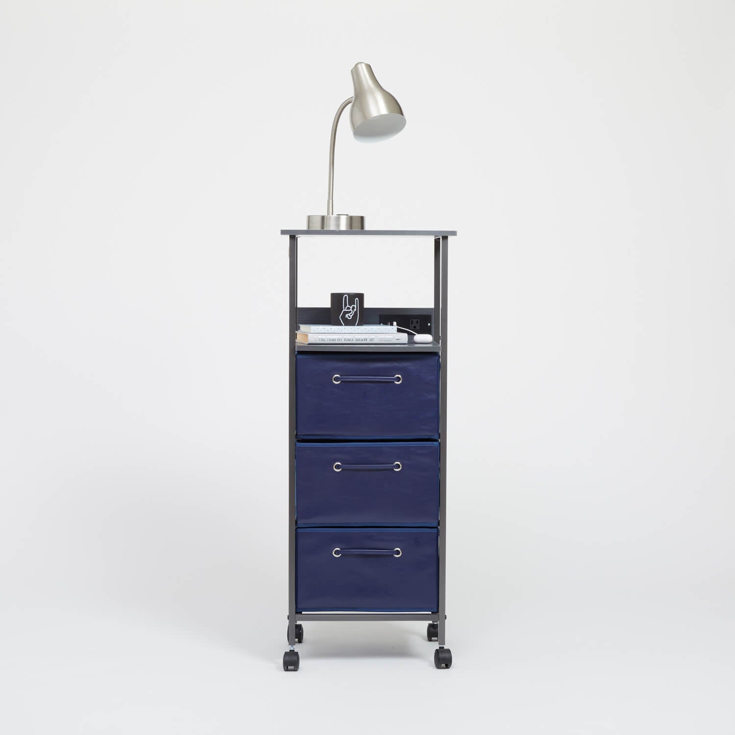 Sutton Charging 3Drawer Cart on Wheels Dorm Essentials Dormify