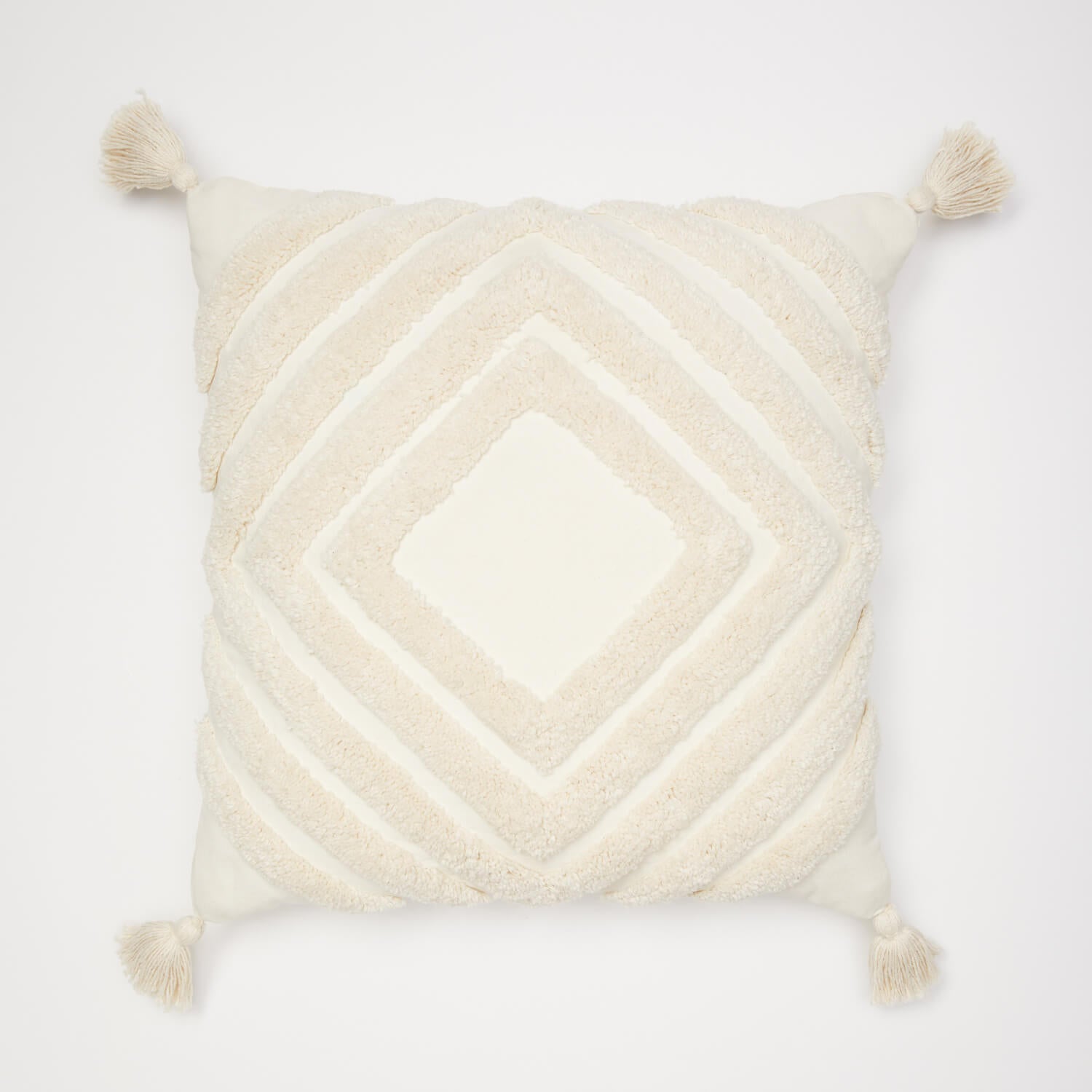 Diamond Tufted Throw Pillow, Natural / 20 x 20