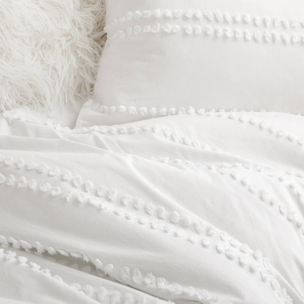 Dormify Pom Pom Stripe Comforter and Sham set Dorm Essentials Dormify