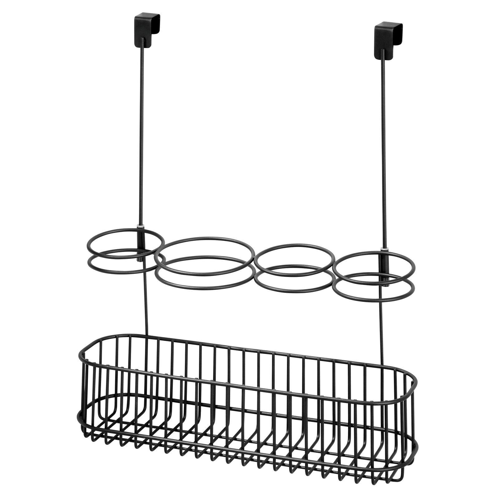 mDesign Metal Over Hot Hair Tool Storage Basket Black Dormify