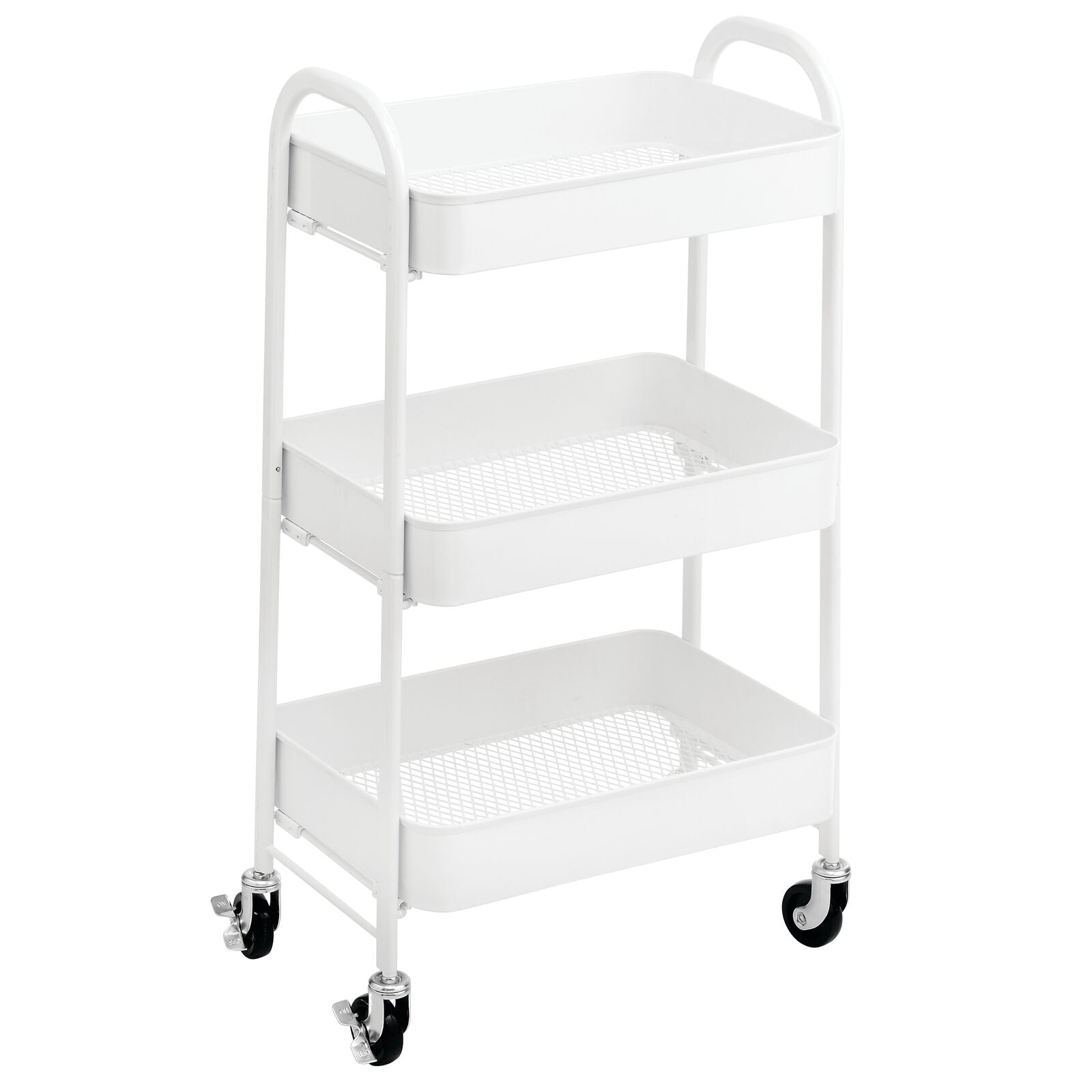 mDesign 3Tier Rolling Storage Cart White Dormify