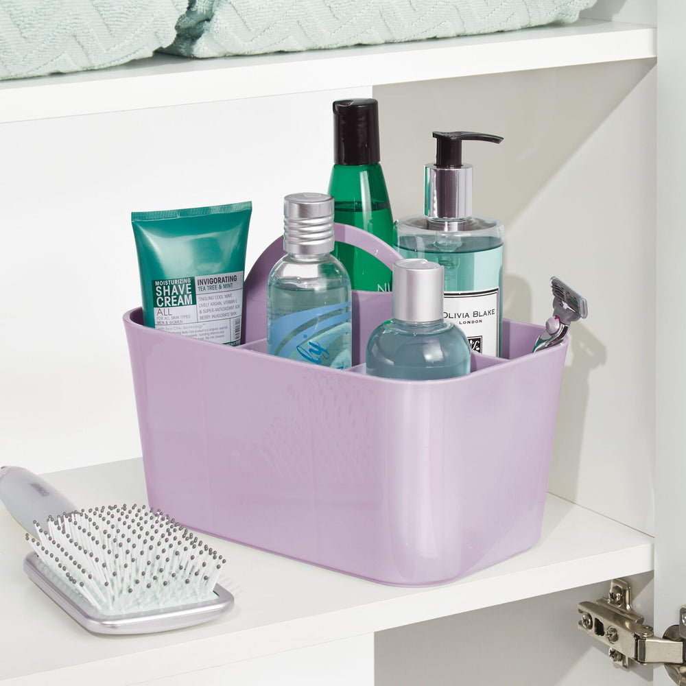 mDesign 4Section Plastic Shower Caddy Purple Dormify