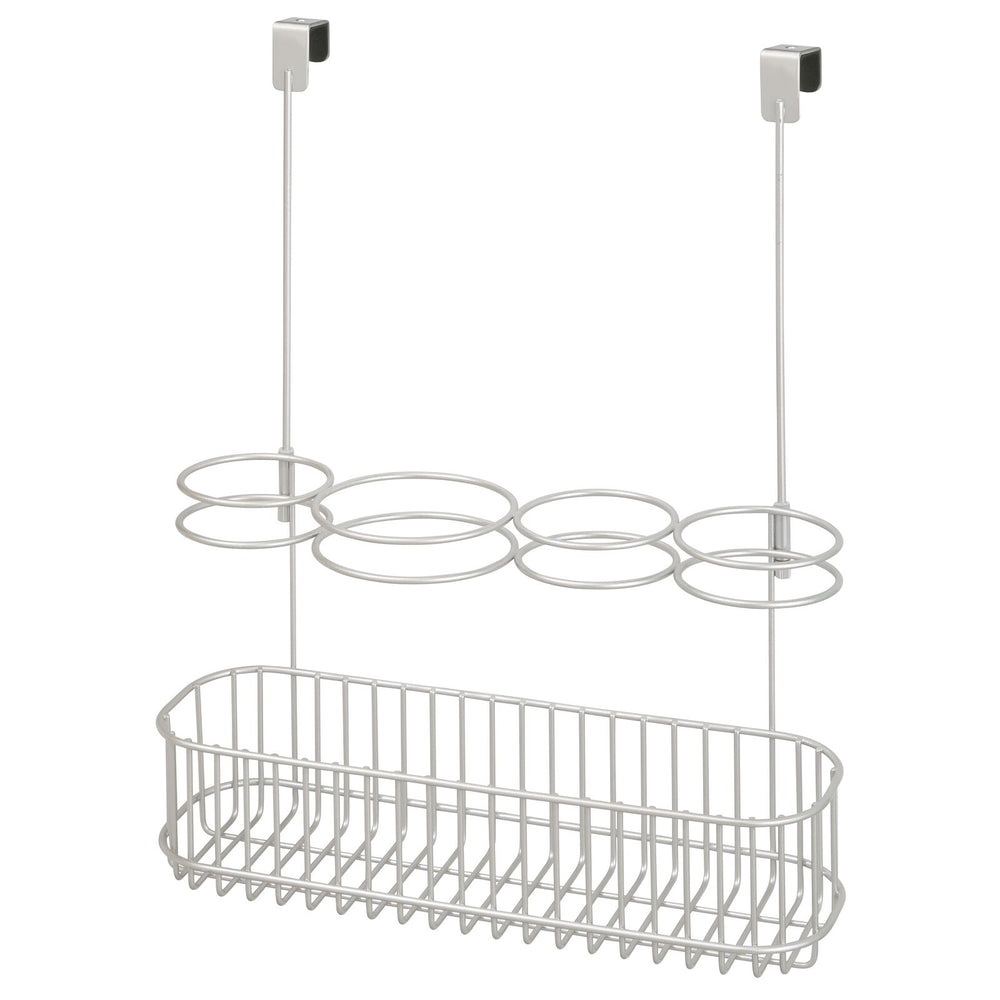 mDesign Metal Over Hot Hair Tool Storage Basket Ivory Dormify