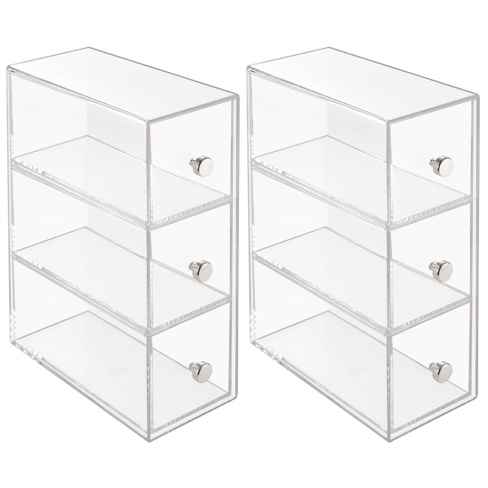 mDesign Plastic Stackable Desk Storage Tower Clear / Set of 1 Dormify