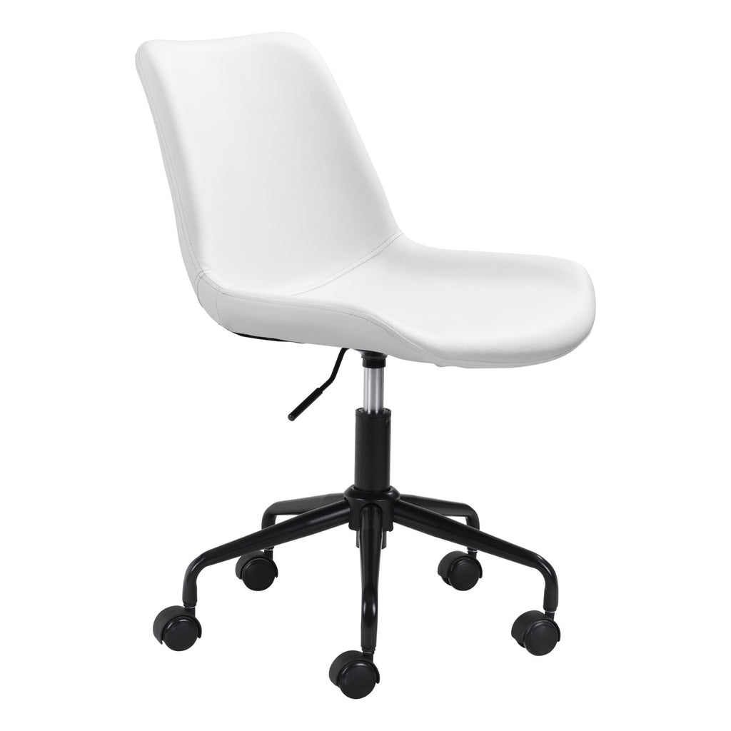 Steel and Faux Leather Desk Chair White Dormify