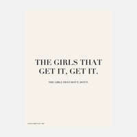 Girls Get It Print by Sonja Hirvinen